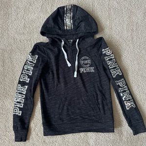 Victoria’s Secret PINK marl quarter zip sequins sweatshirt